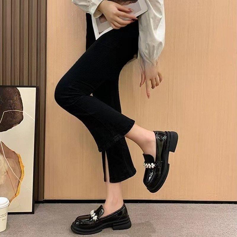 Женские туфли Spot Shoes с круглой головкой и толстой подошвой Mary Jane Glossy Small Leather Shoes Элегантные универсальные туфли Single Shoes Нескользящие мокасины