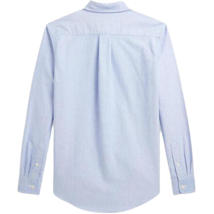 Polo Ralph Lauren Shirt Solid Color Logo Embroidery Single-Breasted Collar Long Sleeve Kids Tops Blue CWPOWOVY6820539-400