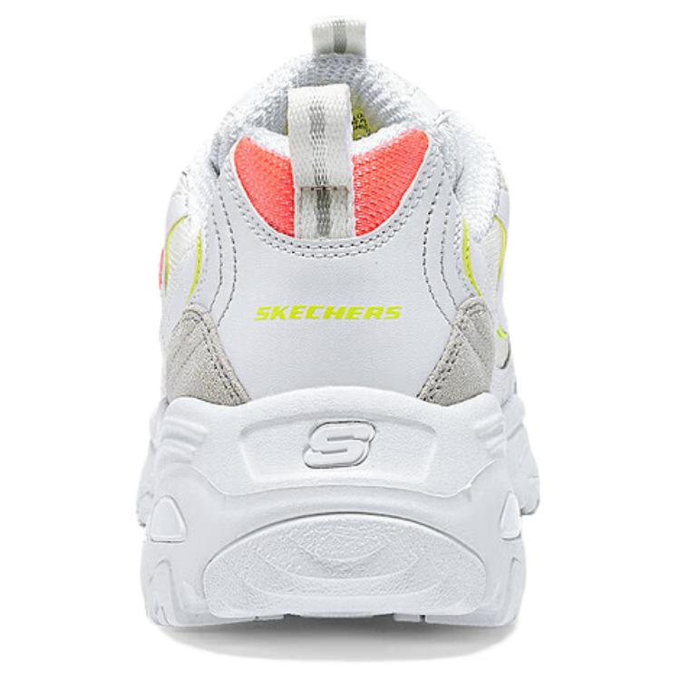 Skechers DLites Удобные Универсальные Низкие Папины Кроссовки Женские Белый Желтый 150231-WNPL