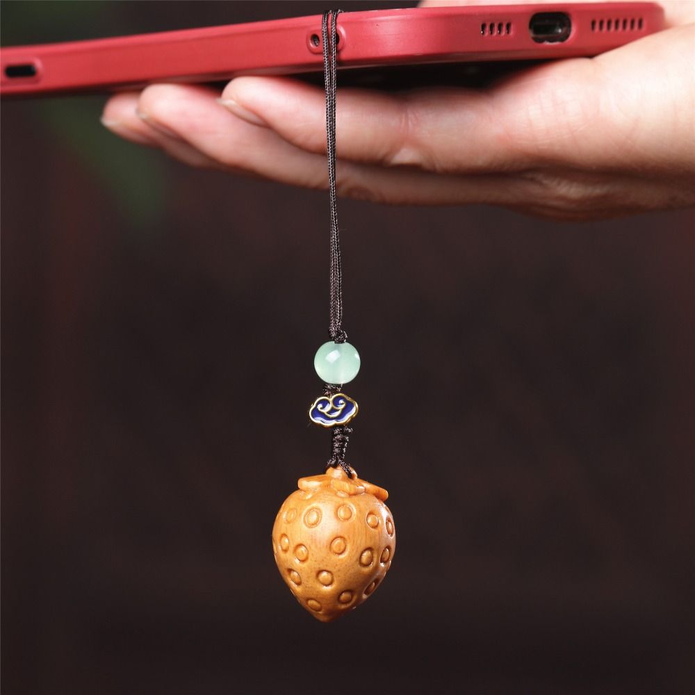 Мобильный телефон в китайском стиле, кольцо, подвеска-клубничка, подвеска-кошка удачи, брелок, шнурок, украшение