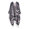 Women Men Knit Shawl Horse Print Fringe Scarf Warm Cape Travel