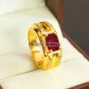 Ruby Oval Cut With 925 Sterling Silver Gold Plated Ring For Men's #B520 JL375684095927