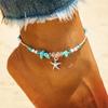 Bohemian Starfish Pendant Anklet with Irregular Beads, Elegant and Stylish Women's Summer Anklet, Ocean Elements, Vacation Beach Foot Jewelry