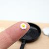 1 Set Dollhouse Fried Eggs Model Realistic Miniature Kitchen Frying Pan Egg Spatula Model Set for Dollhouse Decoration