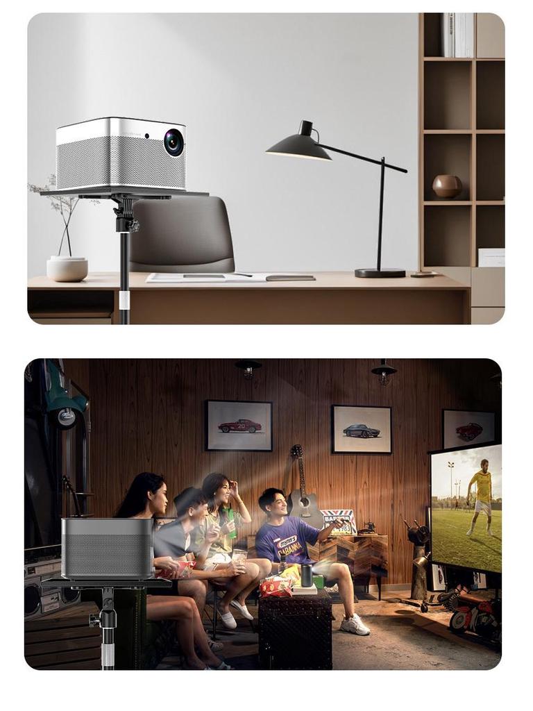 Retractable Floor Projector Stand with Metal Tray for Home & Office