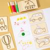 15 шт. Рисовальные игрушки Деревянный набор трафаретов для рисования своими руками Ручной набор для рисования и раскрашивания своими руками Вспомогательный инструмент Образовательные игрушки Для детей Подарки