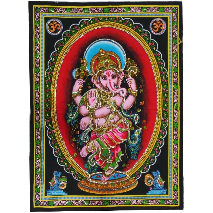 Rastogi Handicrafts Cotton Tapestry Indian Goddess Indian Deity 40" X 30" Poster Size Tapestry