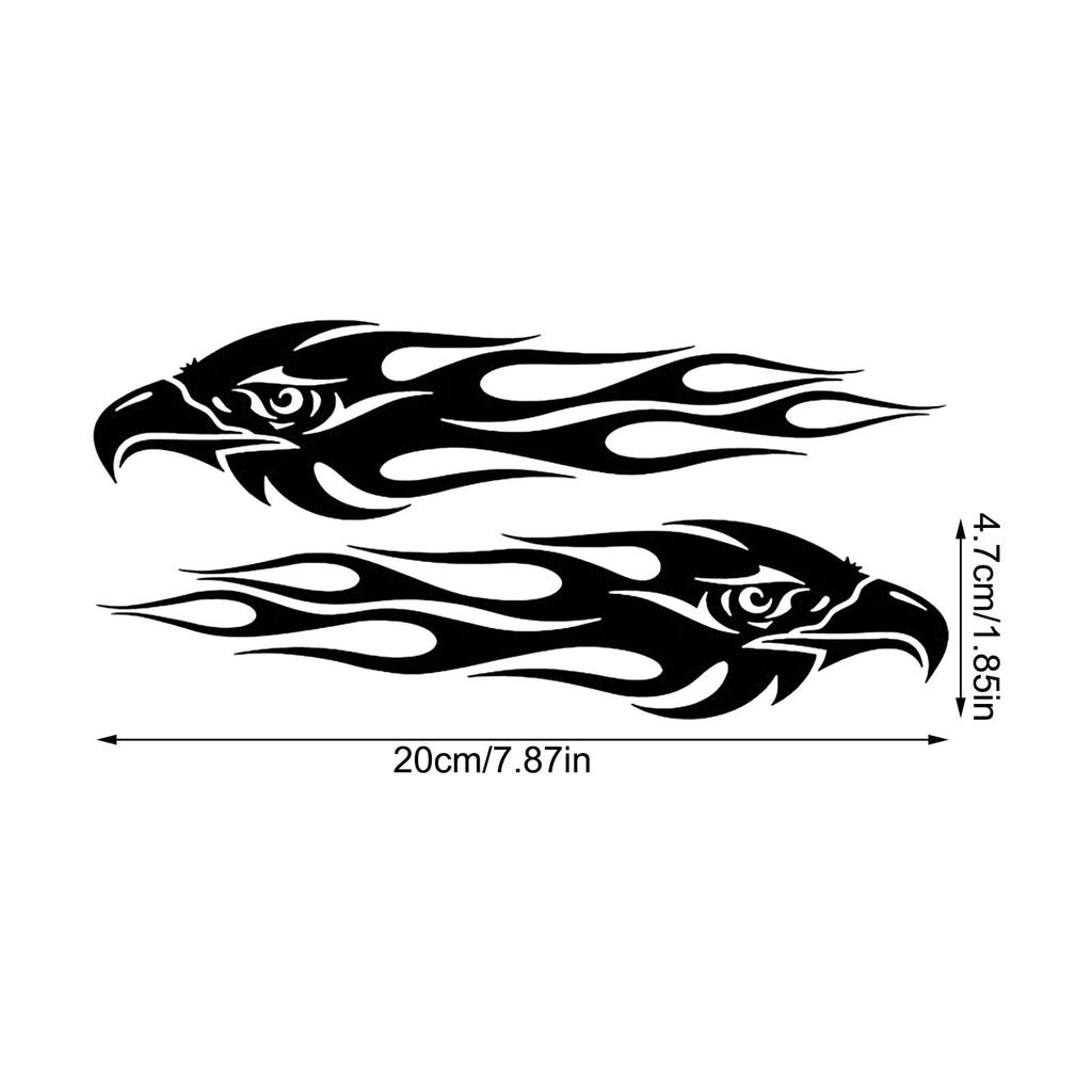 Patonde Eagle Motorcycle Stickers, Motorcycle Eagle Decals - 2 Motorcycle Stickers - Flame Eagle