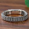 New Handmade Creative Sutra Bracelet Men Silver Transfer Beads Vintage Six-Character  Mantra Personality Bangles for Women