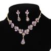 Shining Earrings Rhinestone Necklace Wedding Party Crystal Jewelry Set  Women