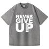 Женская высококачественная повседневная уличная футболка для фитнеса, мягкий спортивный костюм для осени и зимы, топы с принтом «Never Give Up», хлопковая футболка, качественные мужские свитера