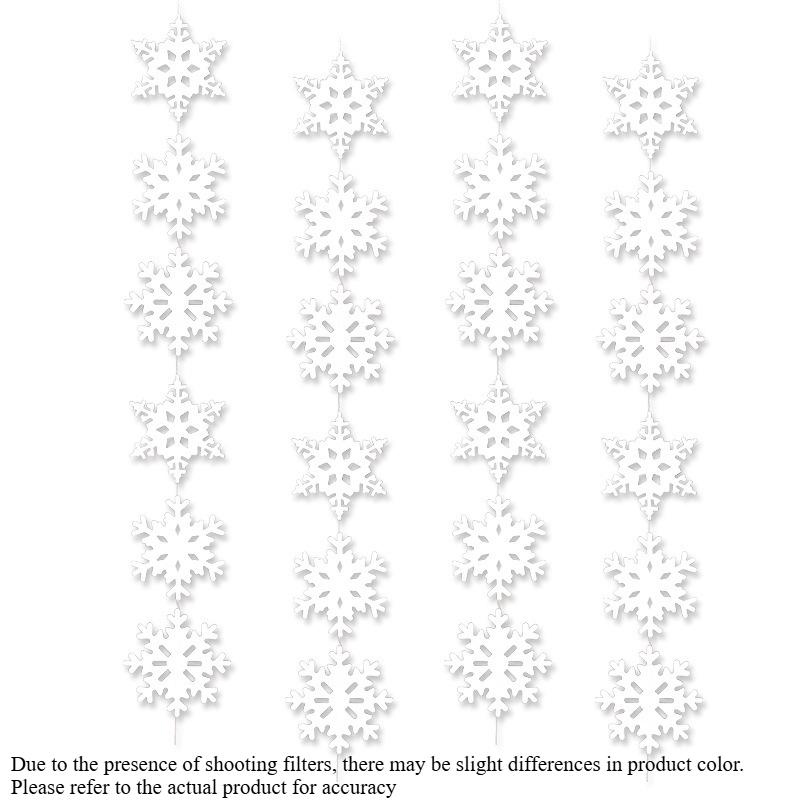 Snowflake Garland Christmas Tree Hanging Ornaments, Party Venue Decoration,Window Stickers,Xmas Holiday Snowflake Festival Decor