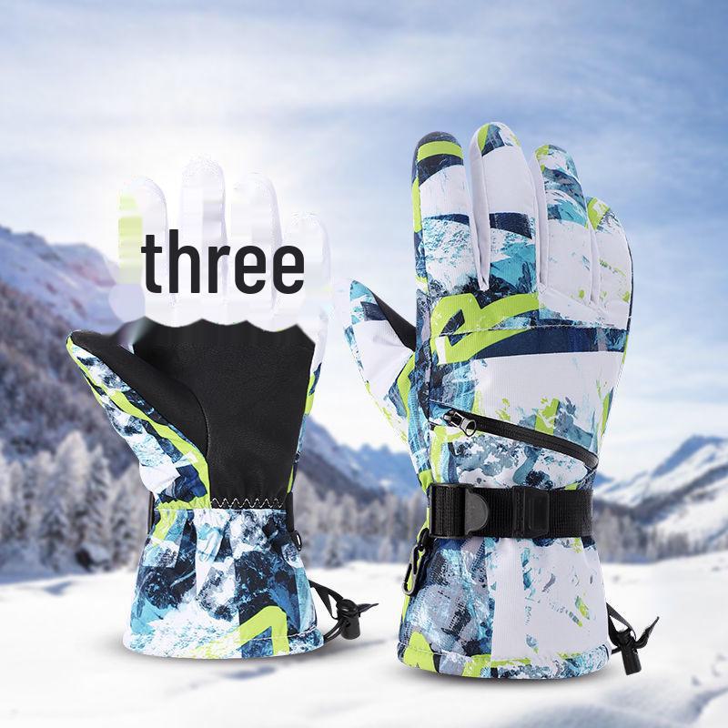 Men's Cold-Proof Thick Velvet Windproof Touchscreen Ski & Motorcycle Gloves for Winter Outdoor Activities