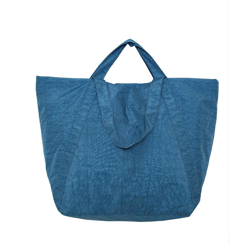 Большая вместительная сумка для покупок из нейлона, переносная одежда для прогулок, для занятий йогой, одно плечевая сумка, однотонная женская сумка