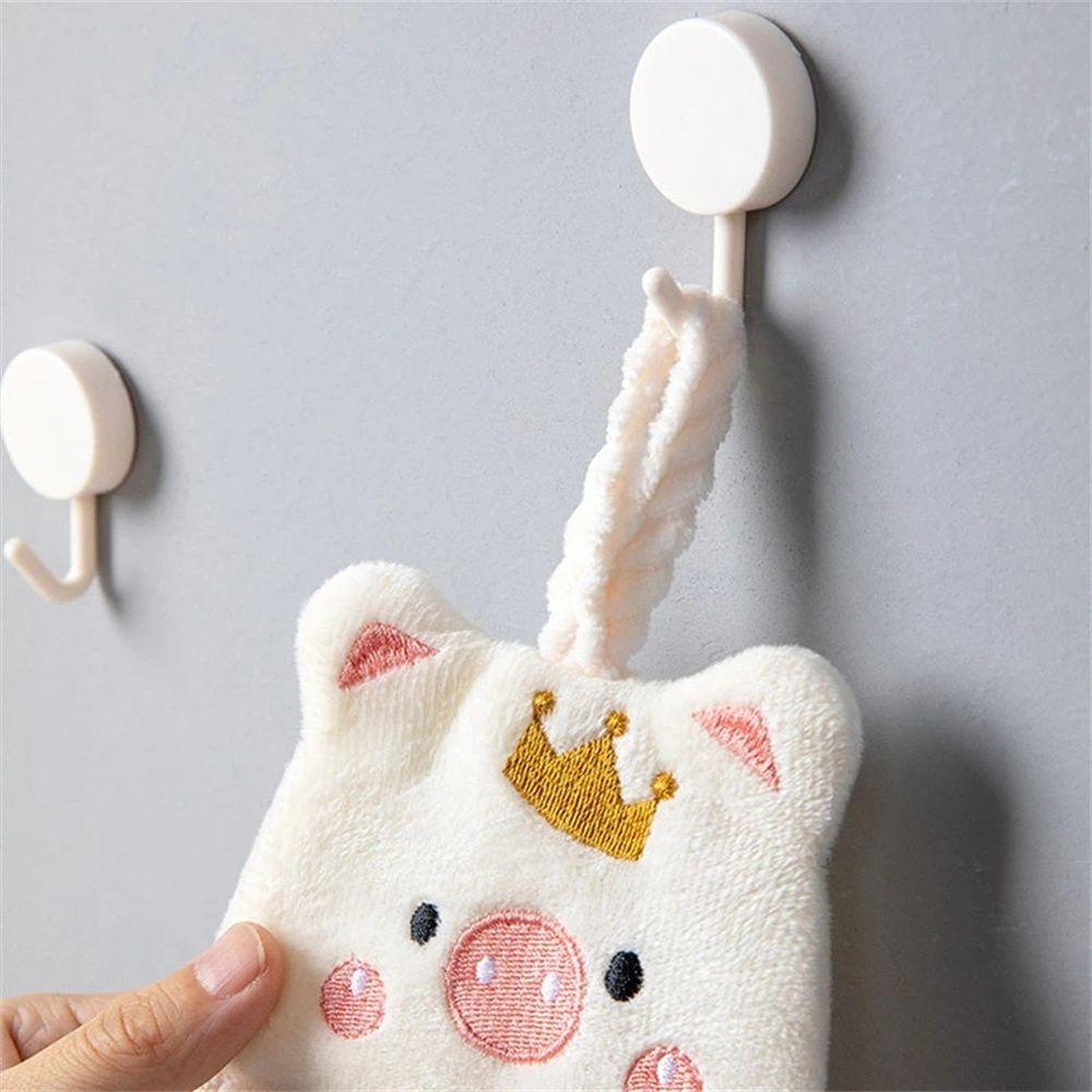 Water Uptake Kitchen Mounted Hand Towel Embroidery Handkerchief Cartoon Pig