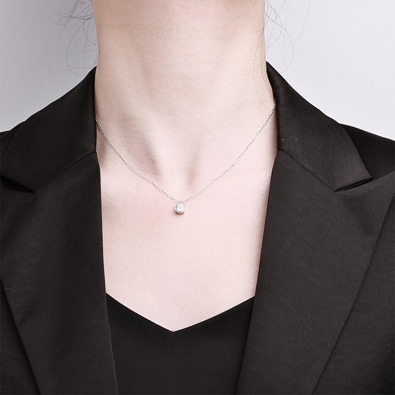 Love Cross Pendant Necklace Moissanite Clavicle Chain Women