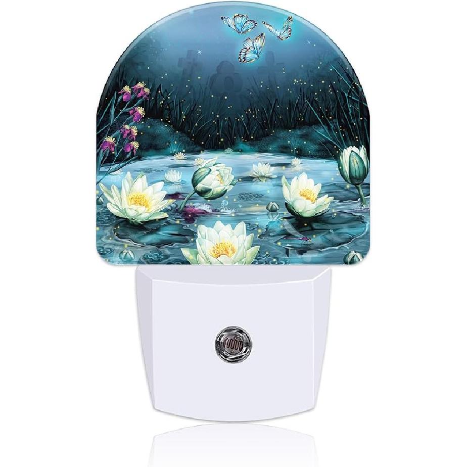 Watercolor Christmas Tree Night Light for Kids, LED Night Light Plug into Wall with Dusk to Dawn Sensor for Girls Boys Women Men Room Decor, Hallway,