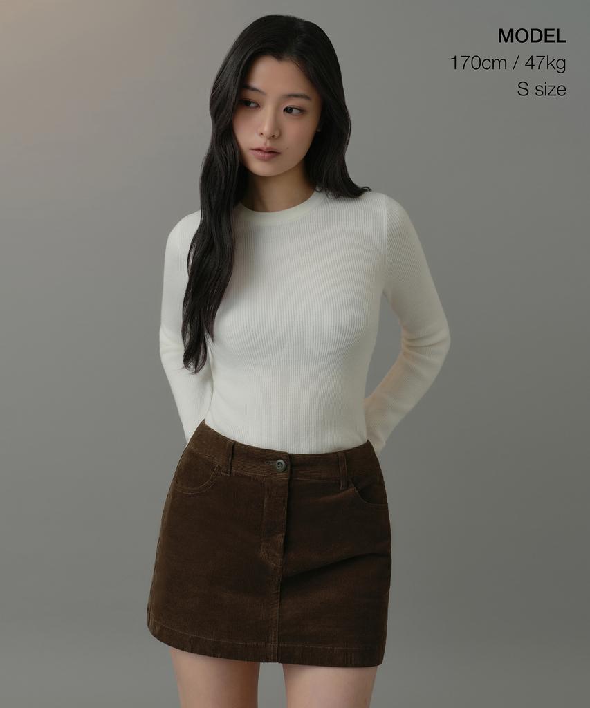 MUSINSA STANDARD WOMAN Women'S Ribbed Slim Crew Neck Knit [Ivory]