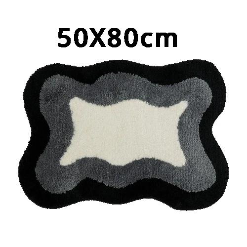 Modern Minimalist Water-absorbent Plush Floor Mats Bathroom Non-slip Foot Mats Toilet Easy To Dry Anti-fouling Flocked Floor Mat