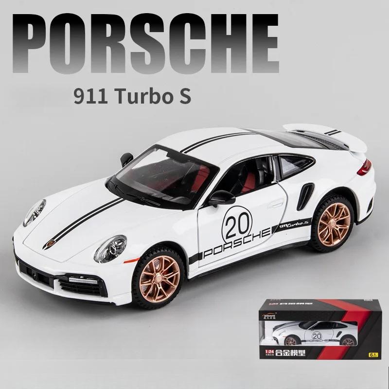 1/24 Porsche 911 Turbo S Sport Car Model Collectible Diecast & Toys Vehicles for Children Boys Car Toys Mini Car Model