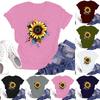 Ladies' Round Neck Casual Floral Print Short Sleeve T-shirt Top