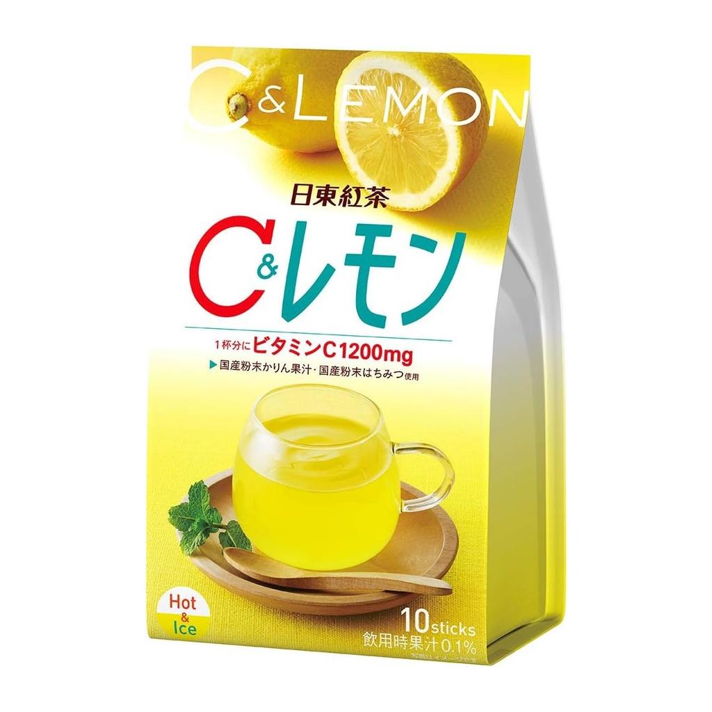 NITTOH Tea Vitamin C and Lemon Warming Drink with Vitamin C and Lemon, 10 Sticks for 10 Days