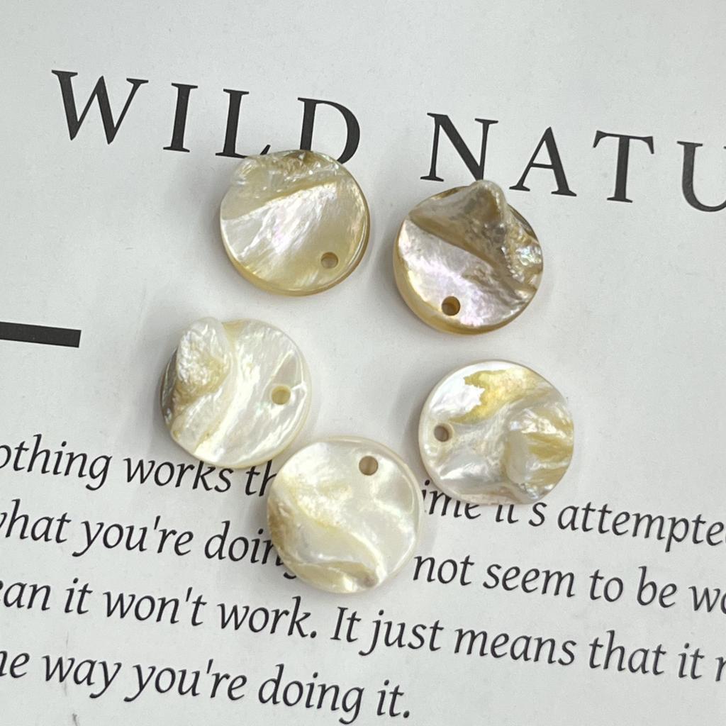 20Pcs, Natural Shell Beads with Hole, Boho Round Loose Beads, 15mm, for DIY Necklace Bracelet Accessories, Jewelry Making Crafts, Christmas Gifts