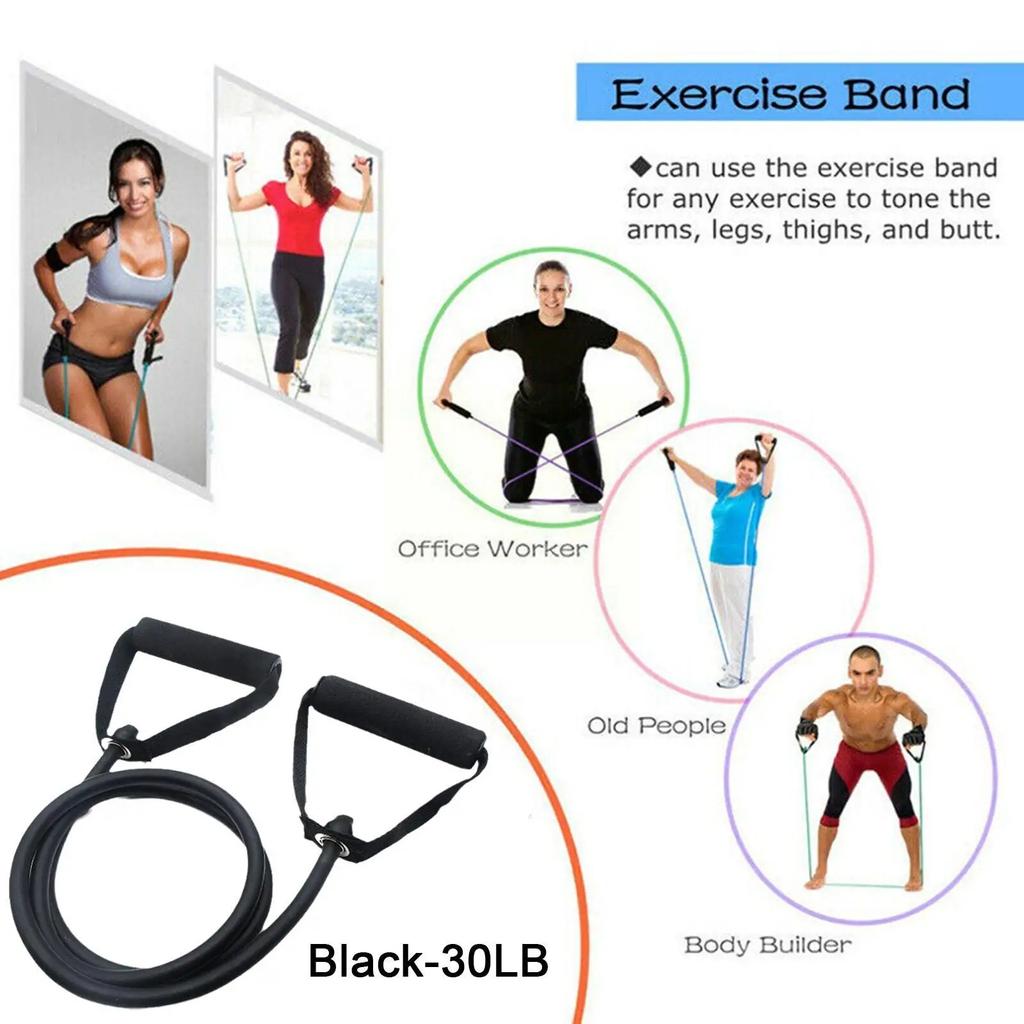 5 Levels Resistance Bands with Handles Yoga Pull Rope Elastic Fitness Exercise Tube Band for Home Workouts Strength Trainin G7A3