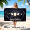 Space Cosmic Theme Soft Beach Towel Personalized Custom Name Text Towel Portable for Beach Pool Travel