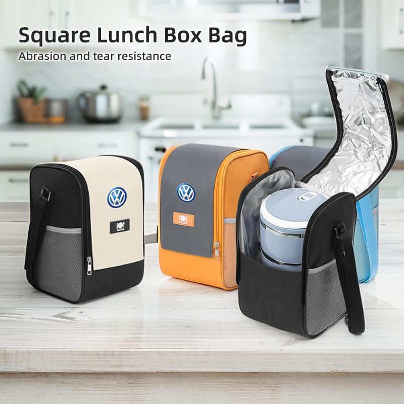 RUN1 Portable Thermal Lunch Bag Food Box with Shoulder Strap Waterproof For Volkswagen VW Scirocco Jetta Beetle Golf Passat Tiguan