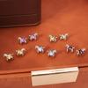 S925 Sterling Silver Horse Stud Earrings Natural Crystal/Garnet Inlaid Jewelry for Women