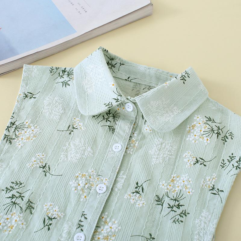 Cotton Floral Fake Collar for Woman Detachable Collars Removable Neckwear False Collar Shirt Tie Half Shirt Decor Nep Kraagie