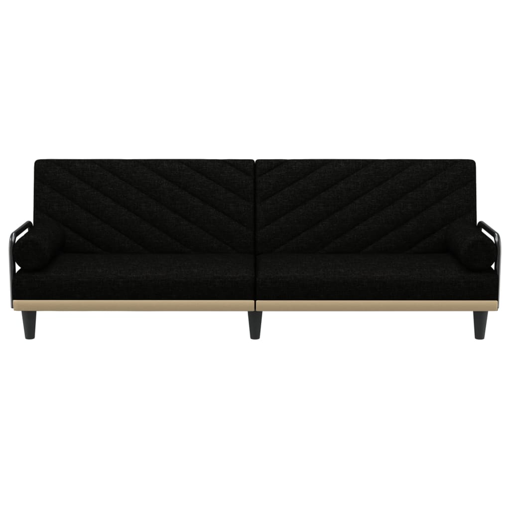 Black Fabric Sleeper Sofa with Armrests