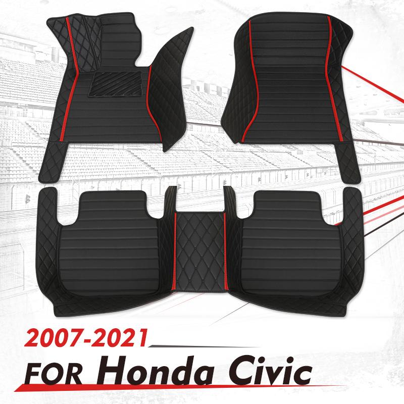 Пользовательские автомобильные коврики для Honda Civic 2007- 2008 2009 2010 2011 Автомобильные подставки для ног Автомобильные коврики Аксессуары для интерьера