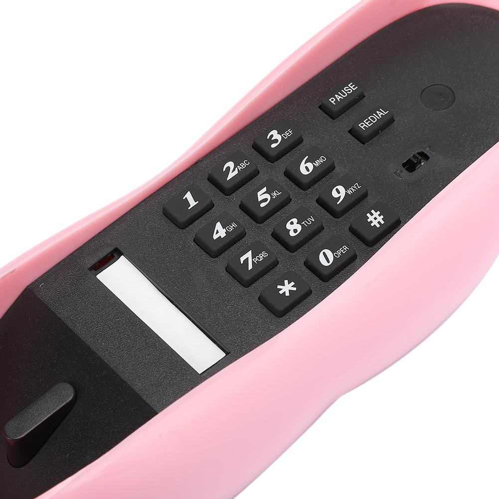 European   Home Telephone Fashionable Pink Lips Shape Desktop Landline Phone