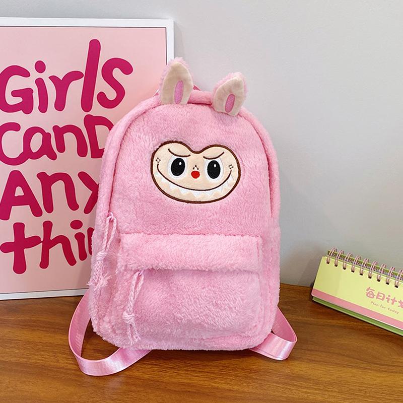 Мультяшный Лабубу Милый Плюшевый Рюкзак Девочка Сердце Большая Вместимость Сумка Для Путешествий На Ремнях Детский Подарок На День Рождения