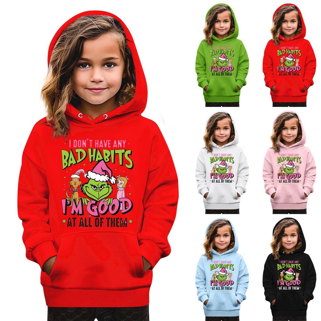 Christmas Children's Sweatshirt Long Sleeve Lightweight Casual Hoodie Loose Comfortable Children's Sweatshirt