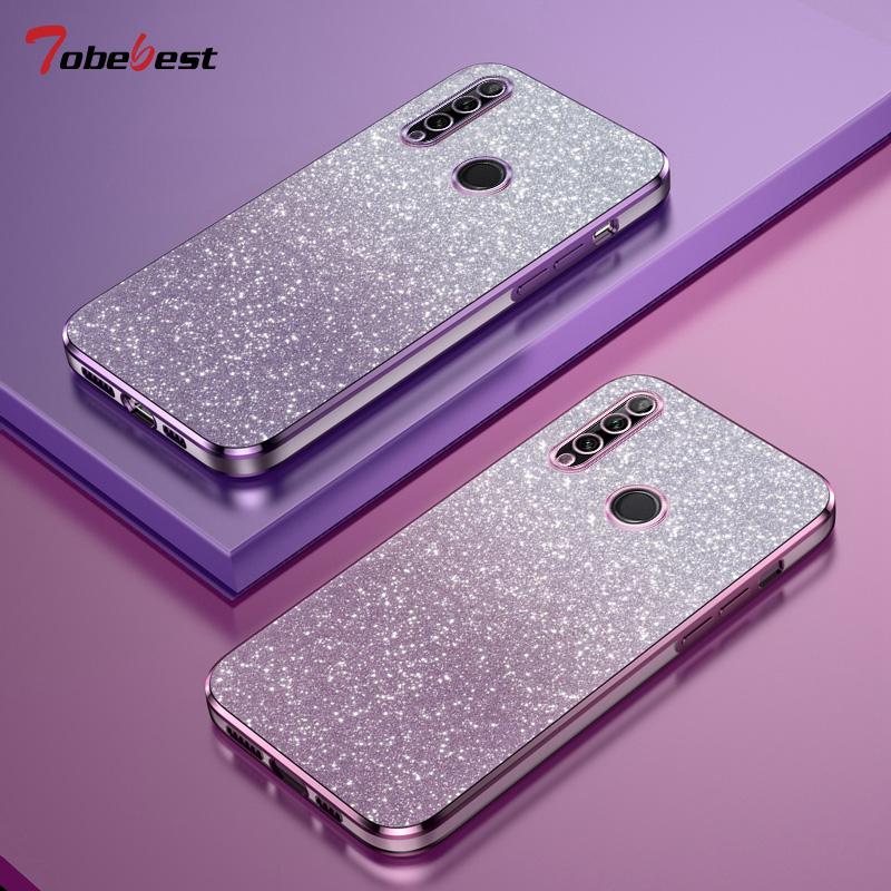 Shiny Glitter Plating Silicone Case for Huawei Y9 Prime Y7 2019 Coque Camera Lens Soft Back Cover