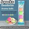 1/5pack Deodorizing Balls Solid Air Desiccant for Enhanced Bathrooms Freshness Scented for Closets Toilet Odor Elimination Ball