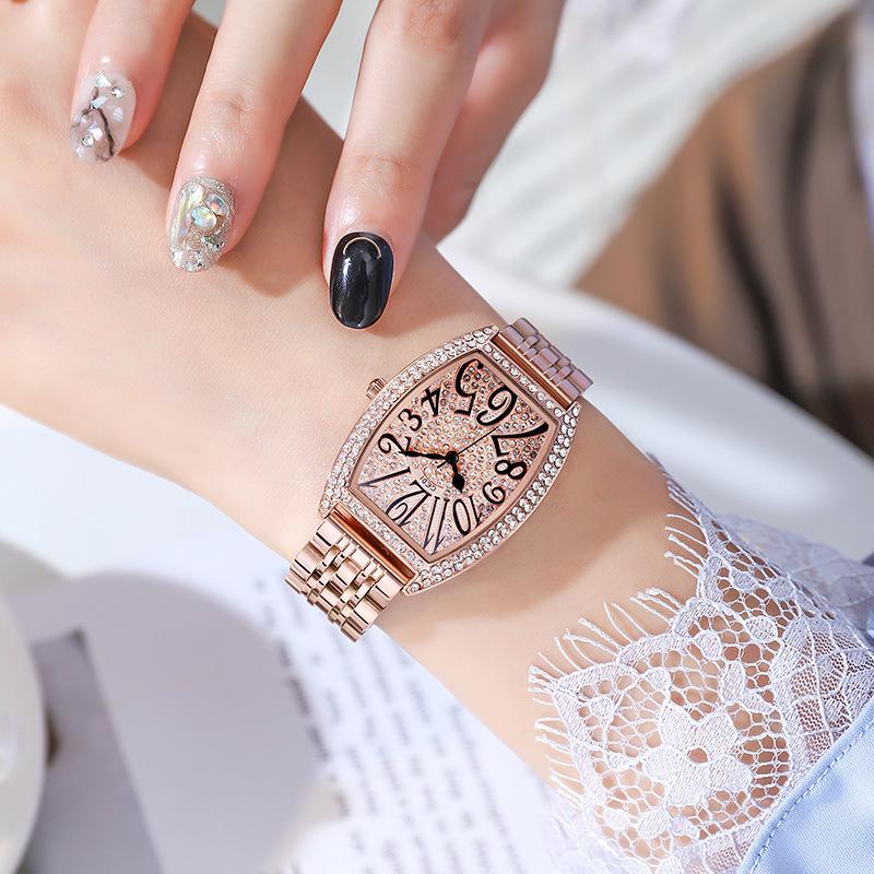 Fashion Light Luxury Steel Belt Watch Retro Wine Barrel Quartz Women'S Watch Niche Gypsy Women'S Watch