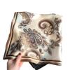 Spring New Cashew Nut Flower Plain Crepe Satin Printed Silk Scarf Women's Premium Versatile Mulberry Silk Small Square Scarf