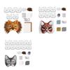 Yousheng DIY Therian Masque Kit Blank Hand Painted Half Face Cat Fox Masque with Fur Eye Mesh And Felt Sheet for Halloween Carnival Masquerade Party