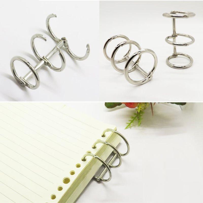 2Pcs Metal Loose Leaf Book Binder 3 Rings For Notebook Album Scrapbook Clips