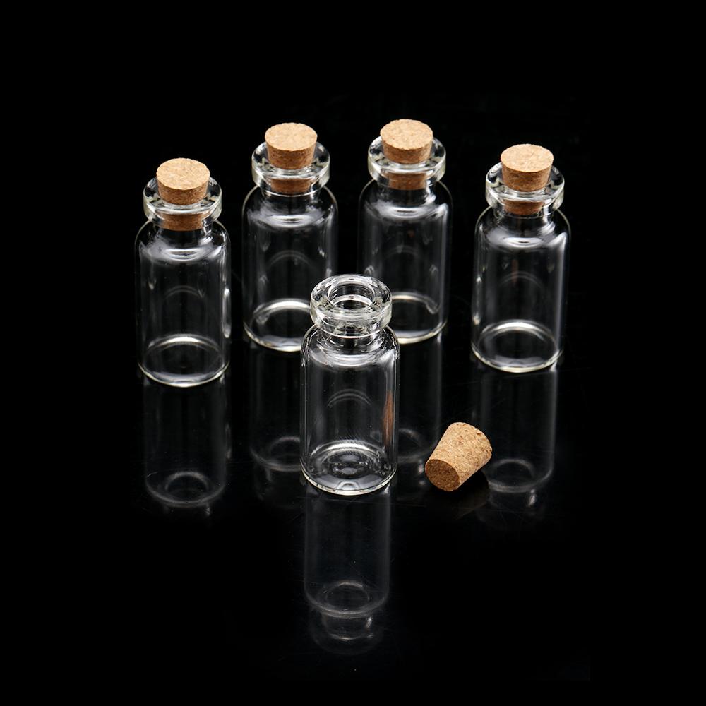 Флаконы Стеклянная Бутылка Пустые Мини Контейнеры Прозрачные Бутылочки для Сообщений с Корковой Пробкой Крошечные Маленькие