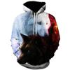 Autumn Fashion New Lover Wolf Men's Hoodie 3D Pattern Loose Fall Sweatshirt Street Funny Brand