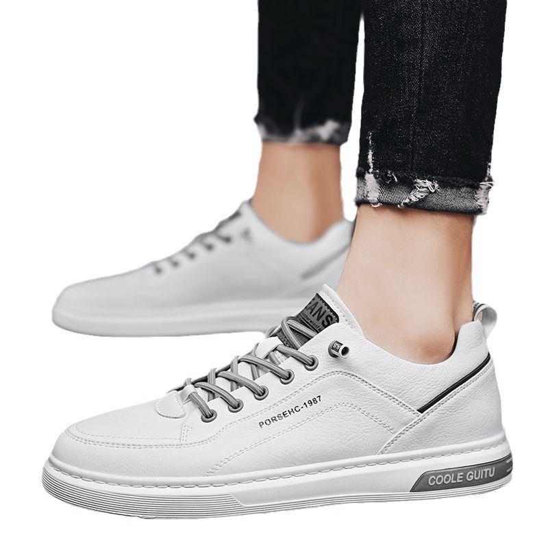 Men'S Shoes Casual Leather Shoes Men'S Little White Flat Shoes Youth Versatile Summer Sports White Shoes