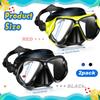 2 Pack Swimming Face Masks For Adult Swimming Snorkeling Goggles With Nose Cover Anti-Fog Clear Vision Tempered Glass For Diving Swimming