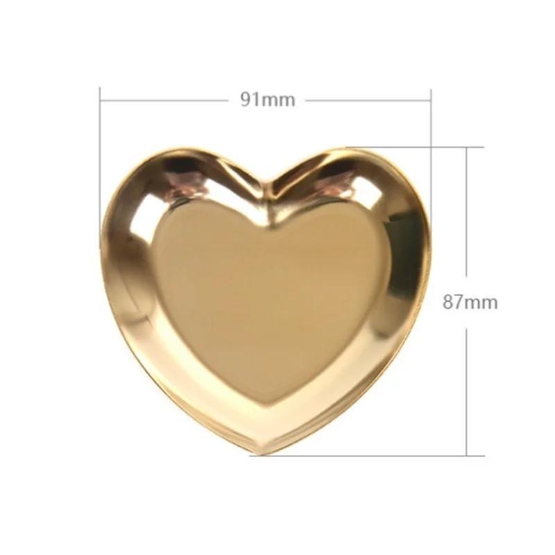 Heart Shaped Jewelry Serving Plate Metal Tray Storage Decoration Ornaments Arrange Fruit Tea Tray Home Decoration