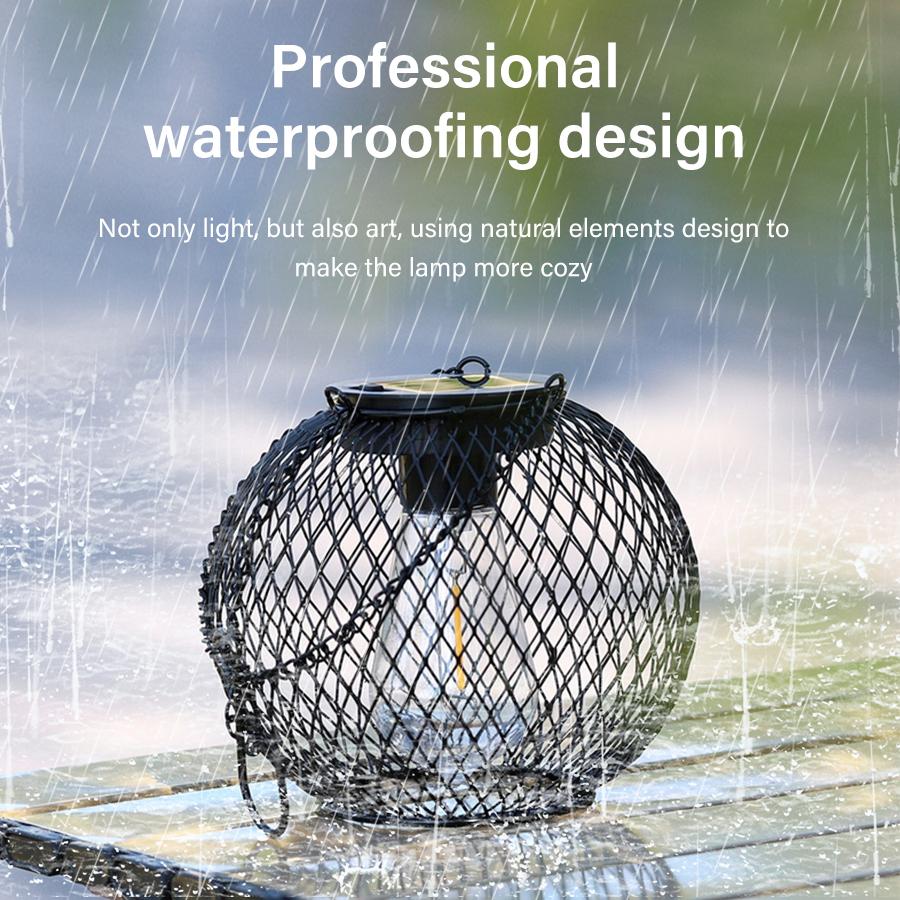 Уличный солнечный железный фонарь Водонепроницаемые декоративные подвесные светильники Светодиодные солнечные фонари для дерева, сада, двора, патио, дорожки От заката до рассвета