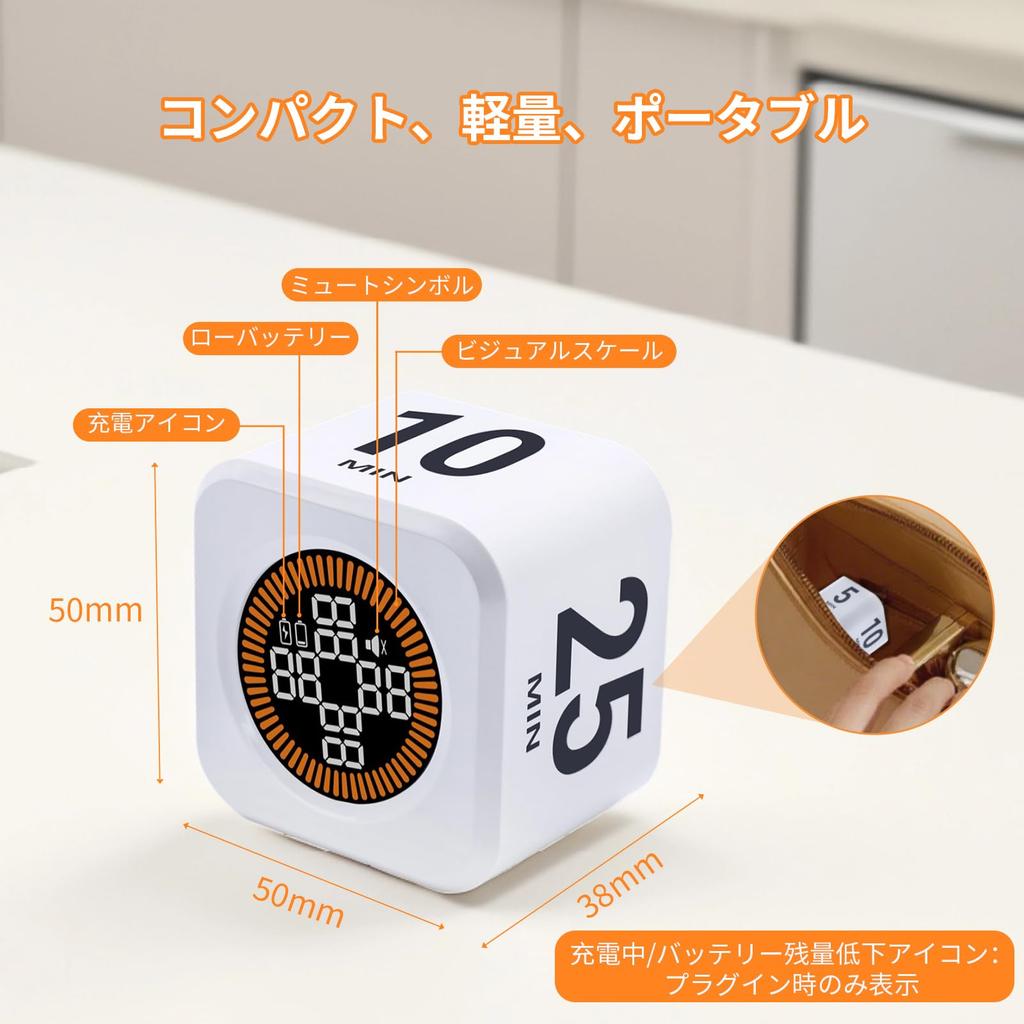 YZ Cube Таймер Pomodoro Светодиодная панель Кухонный таймер Бесшумный режимРежим вибрации Функция паузы для КухниУчебыТестаКлассной комнатыСовещанияГотовкиВыпечкиСпортаОбеда